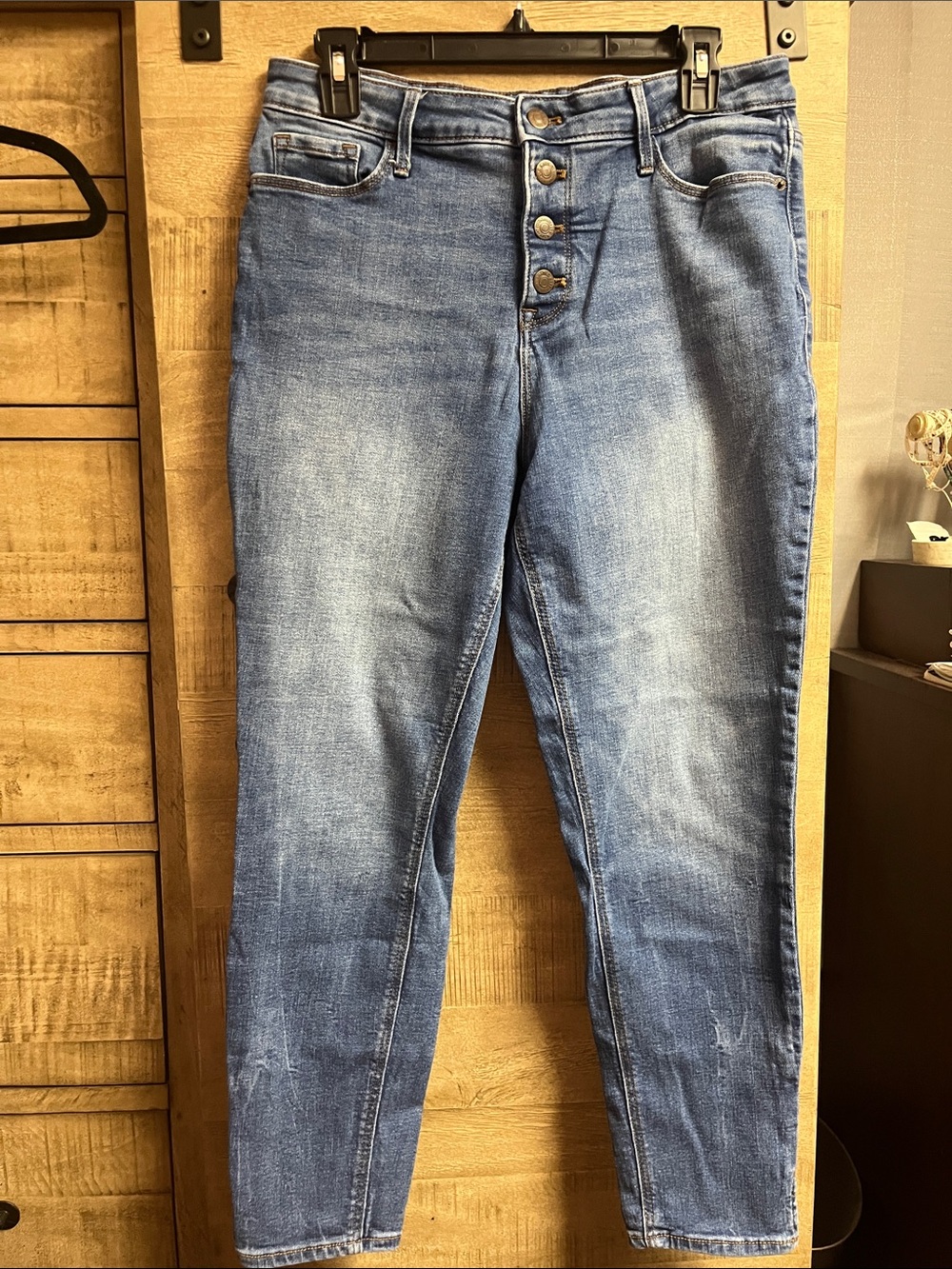 Old Navy Women's Blue Skinny Button-Fly Jeans